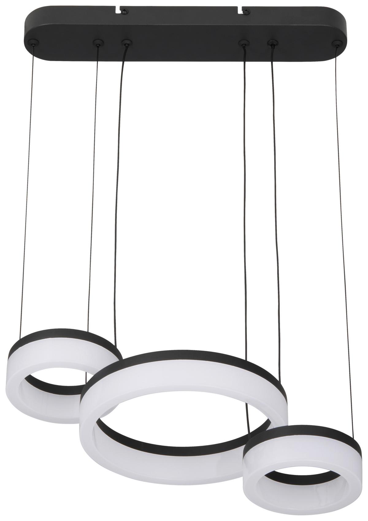 LED-Hängeleuchte Gutzi Schwarz max. 30 Watt - Schwarz, MODERN, Kunststoff/Metall (40/23/50cm)