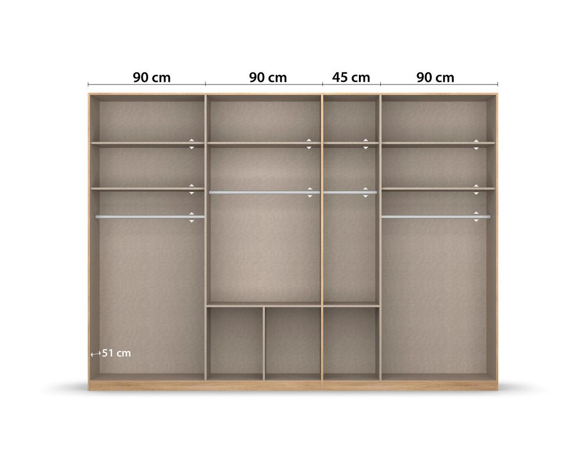 Drehtürenschrank Bingen Weiß - Alufarben/Weiß, MODERN, Holzwerkstoff/Kunststoff (315/229/54cm) - Rauch Möbel
