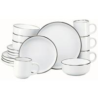 Serviciu de masă Nordic Festive 16/1 - alb/auriu, Basics, ceramică - Creatable