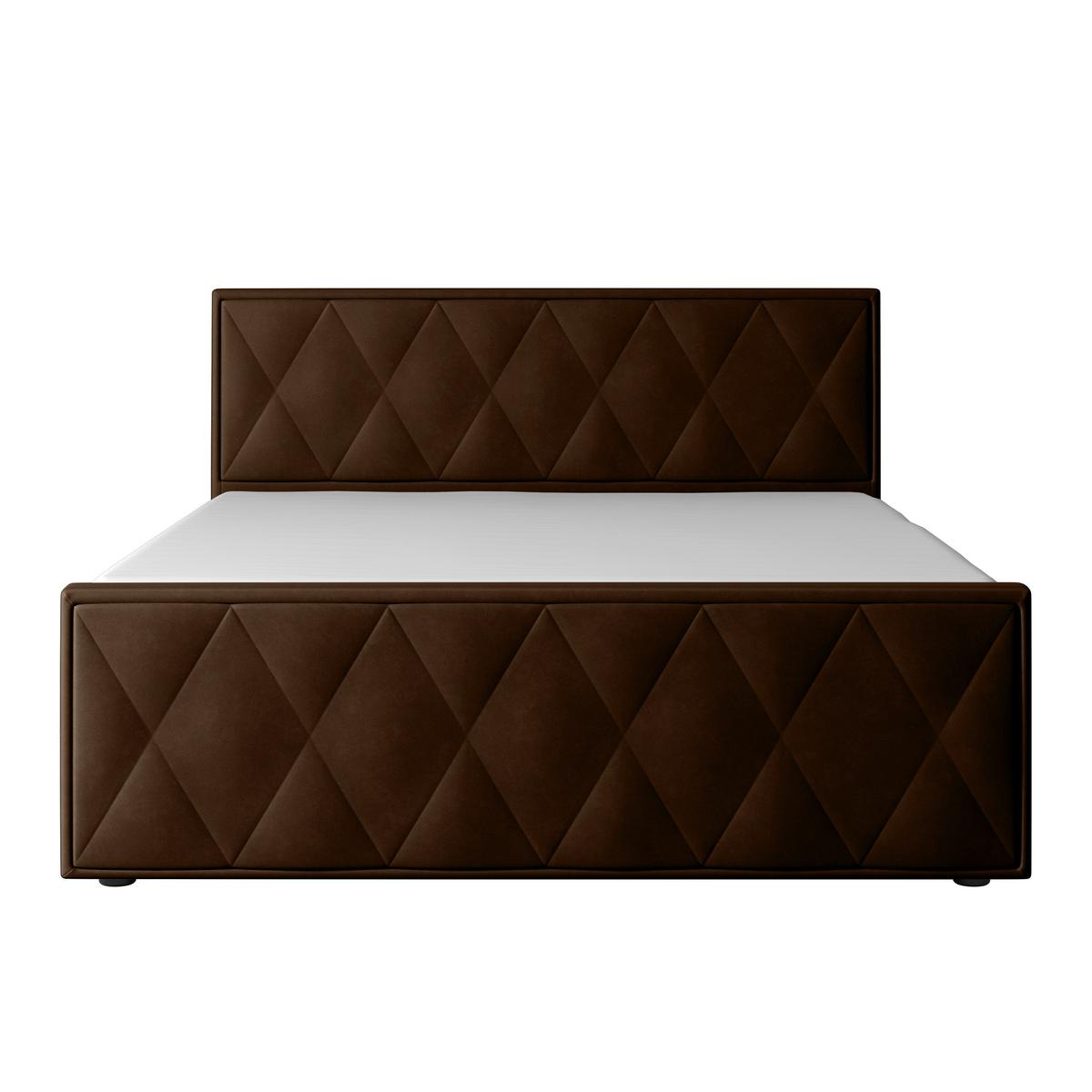 Boxspringbett Porto ca. 180x200 cm Braun - Schwarz/Braun, MODERN, Holz/Textil (180/200cm) - MID.YOU