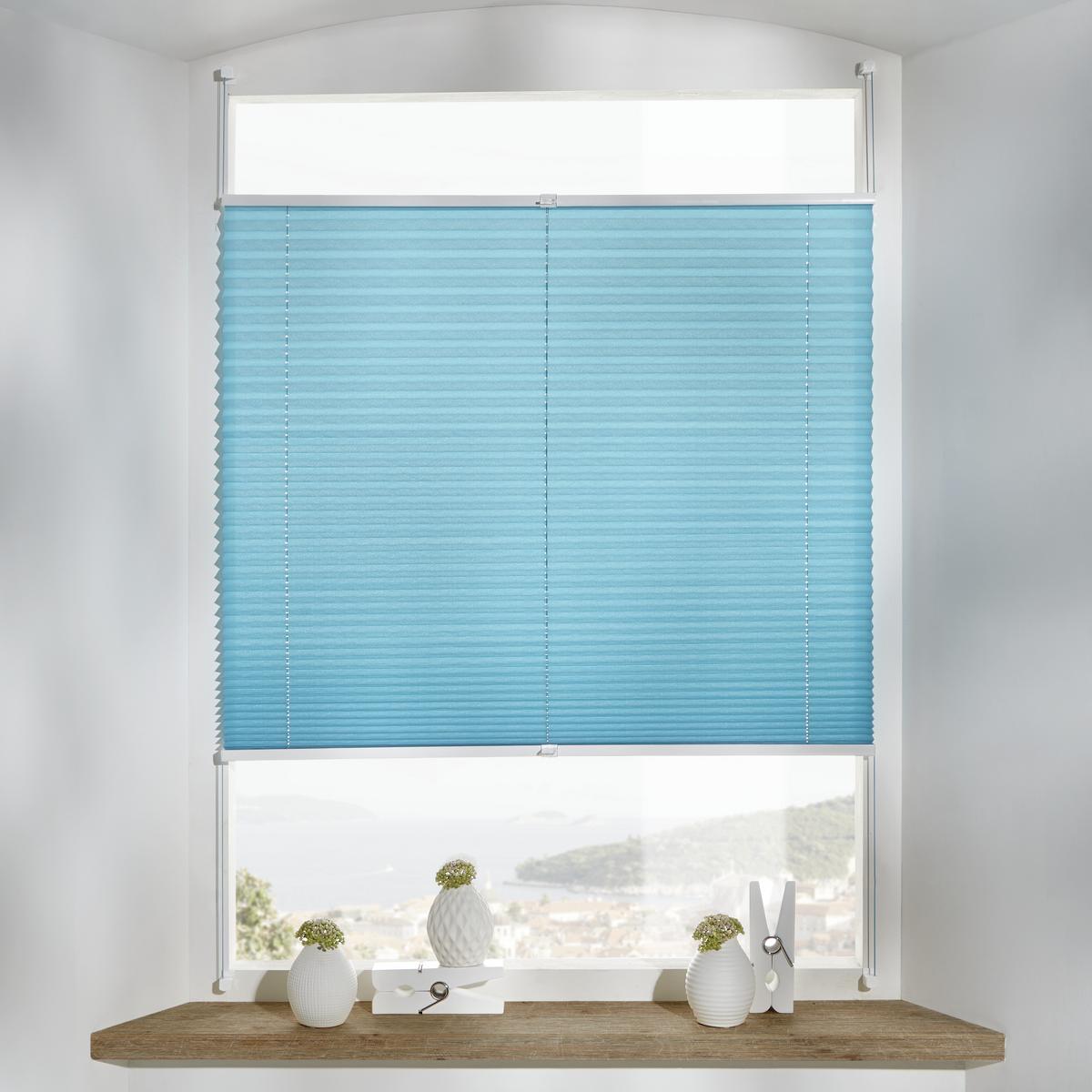 Plissee Free in Petrol ca. 100x130cm - Petrol, Textil (100/130cm) - Premium Living