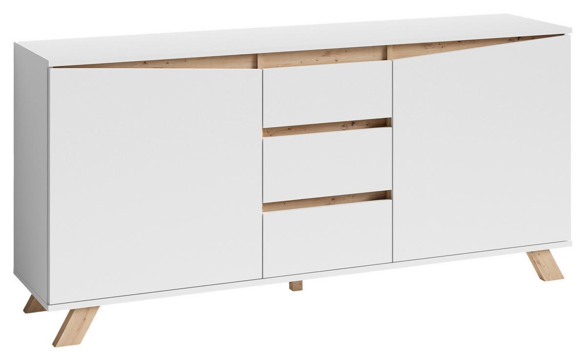 Sideboard B:160 cm Valentin 02 Weiß/Artisan Eiche Dekor - Weiß/Eiche Artisan, MODERN, Holzwerkstoff (160/76/38cm) - MID.YOU