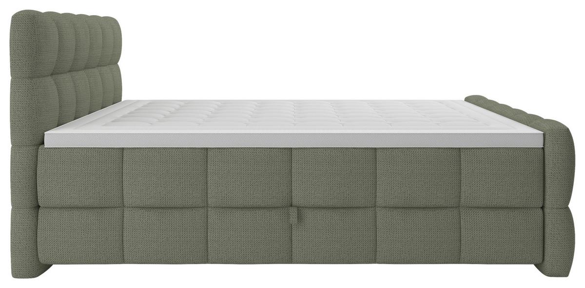 Boxspring Krevet Brisbane - zelena/crna, Trend, drvni materijal/drvo (180/200cm) - Premium Living