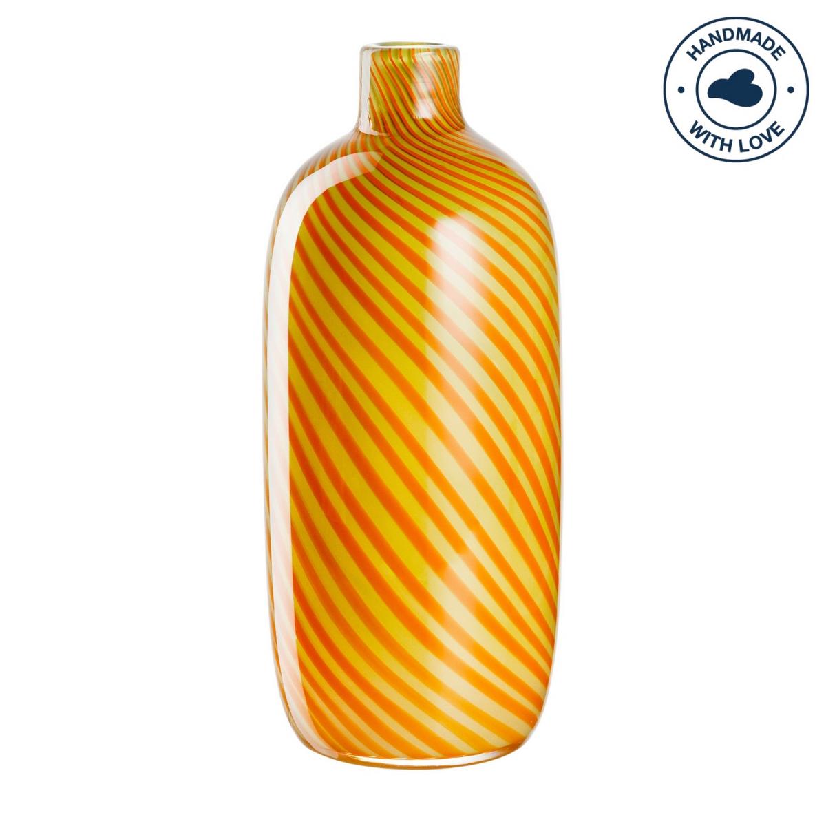 Vase Gelb/Orange - Gelb/Orange, KONVENTIONELL, Glas (13,50/32,00/13,50cm) - Leonardo