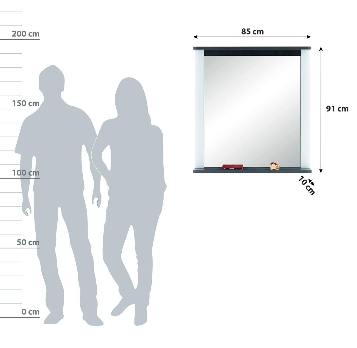 Oglindă Alassio - alb, Modern, material pe bază de lemn (85/91/10cm) - Modern Living