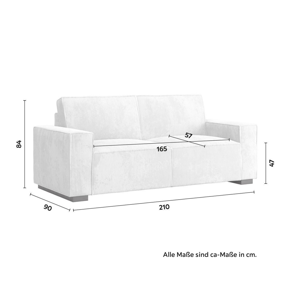 Zofa Liam, Bela - črna/bela, Moderno, umetna masa/tekstil (210/84/90cm) - Bessagi Home