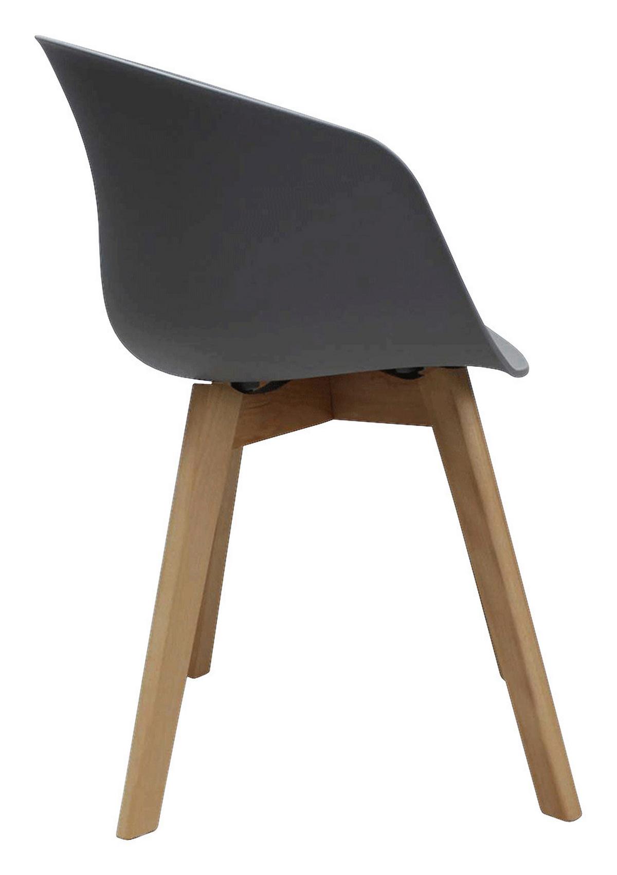 ARMLEHNSTUHL-SET NOAN - Naturfarben/Grau, MODERN, Holz/Kunststoff (60/78,5/44cm) - MID.YOU