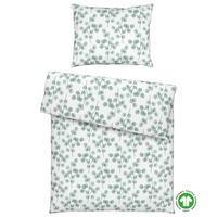 Bettwäsche Bio-Anna Design Weiß/Jadegrün ca. 140x200cm - Jadegrün/Weiß, Natur, Textil (140/200cm) - ecoTree