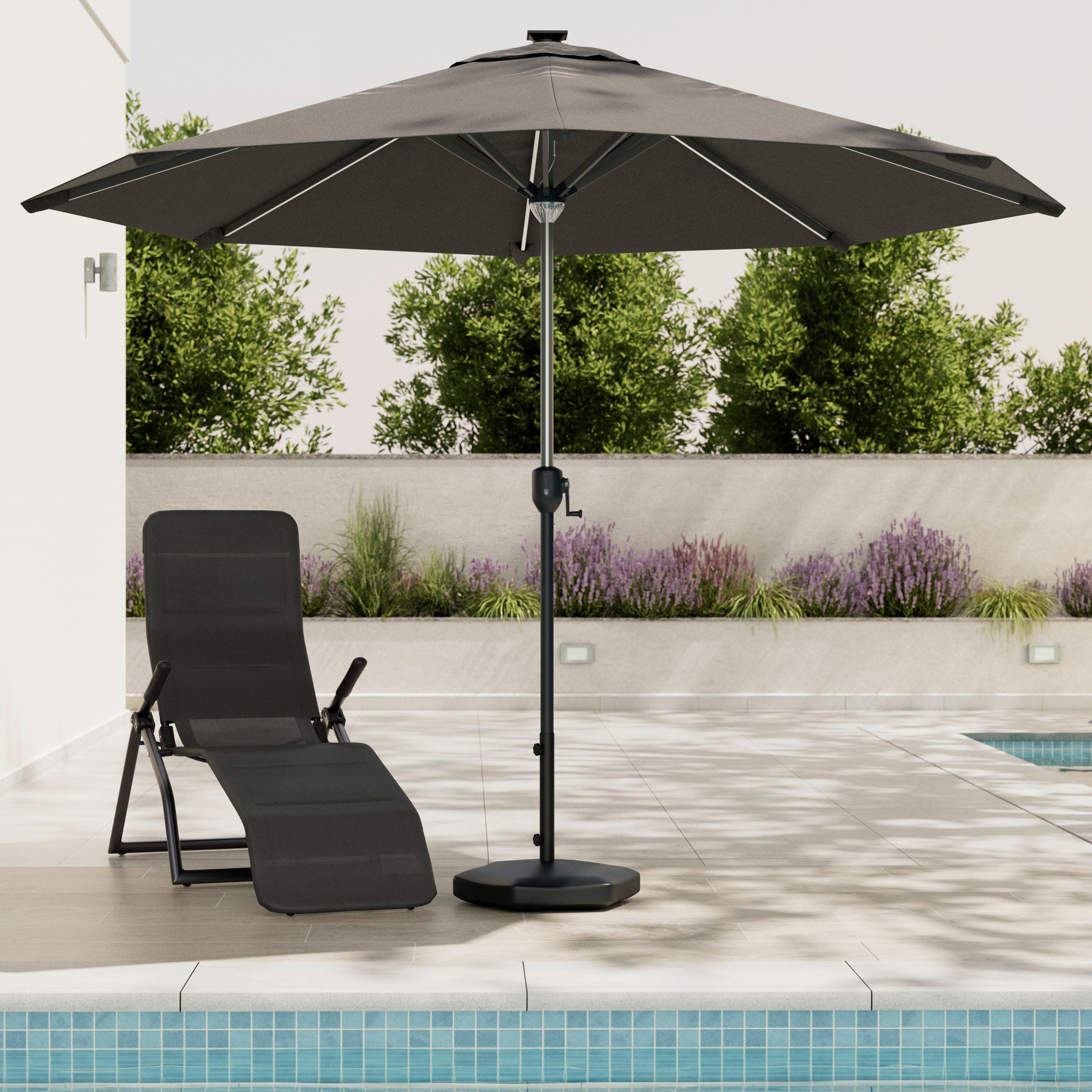 Sonnenschirm Gabi Dunkelgrau ca. 300x238x300cm - Dunkelgrau/Grau, MODERN, Textil/Metall (300/238/300cm) - Mömax