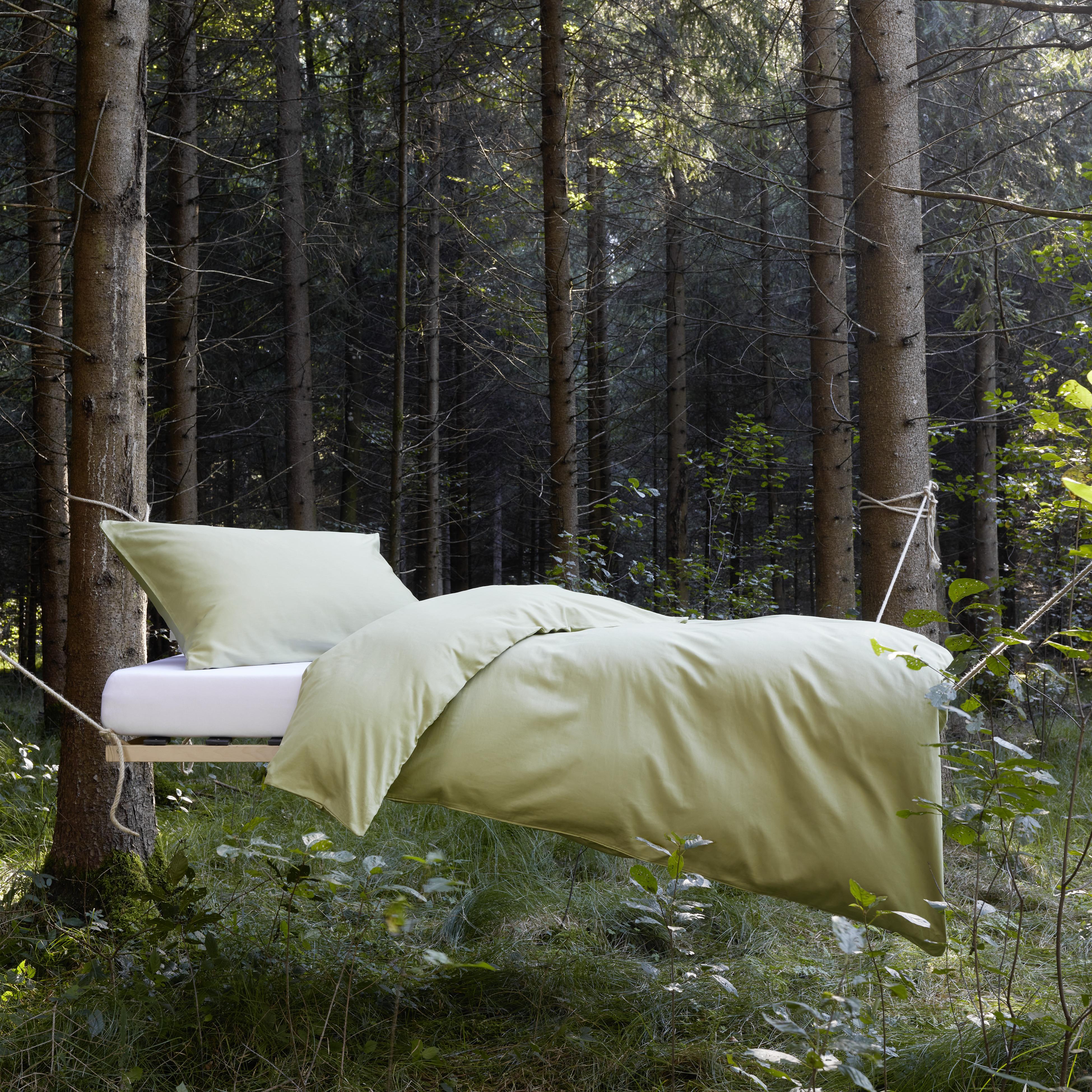 Bettwäsche Bio-Eva in Olivfarben ca. 140x200cm - Olivgrün, MODERN, Textil (140/200cm) - ecoTree