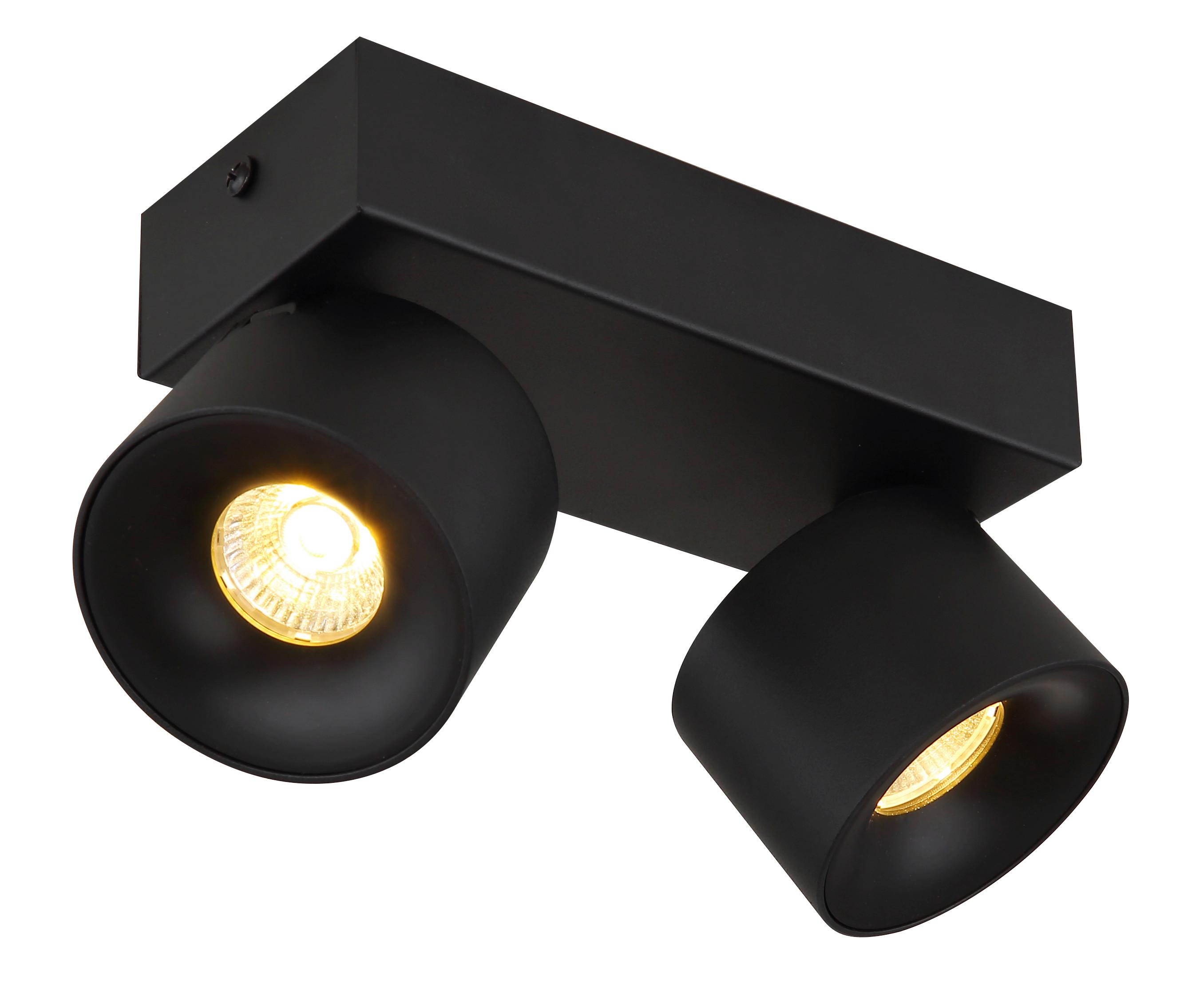 LED-Strahler Rae Schwarz max. 6 Watt - Transparent/Schwarz, Design, Kunststoff/Metall (20,5/7,2/12cm) - Globo