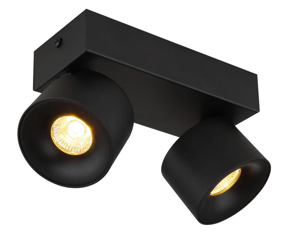 LED-Strahler Rae Schwarz max. 6 Watt - Transparent/Schwarz, Design, Kunststoff/Metall (20,5/7,2/12cm) - Globo