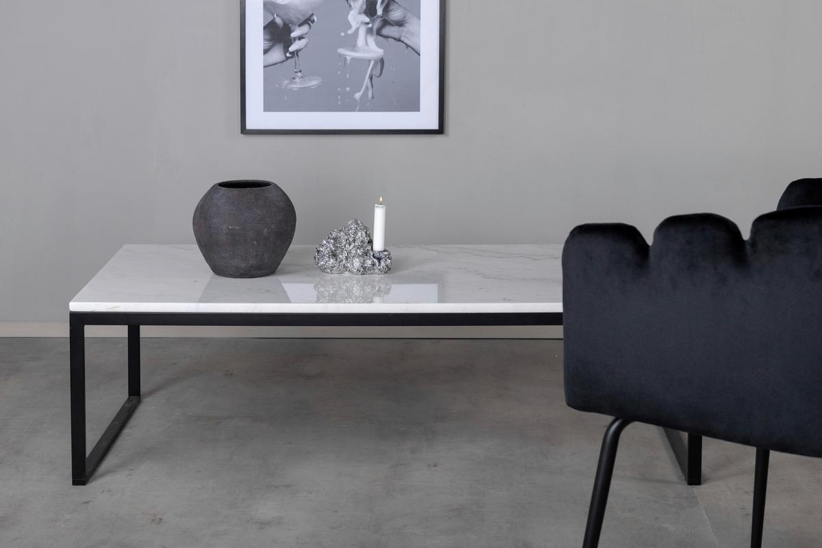 COUCHTISCH ESTELLE - Schwarz/Weiß, Design, Stein/Metall (120/60/36cm) - Livetastic
