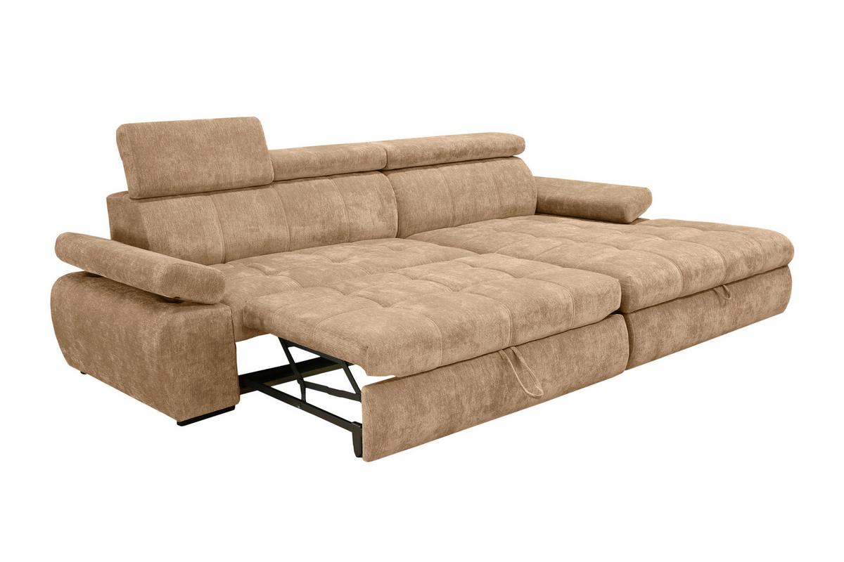 Kutna Garnitura Vegas - crna/bež-smeđa, Design, drvo/tekstil (294/173cm) - Modern Living
