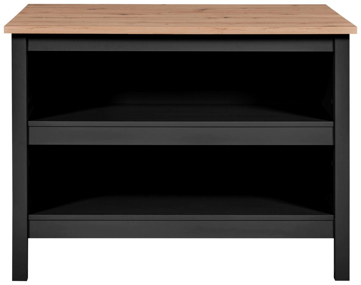 WYSPA KUCHENNA HELINA - czarny/biały, Konventionell, materiał drewnopochodny/drewno (124/91,5/75cm)