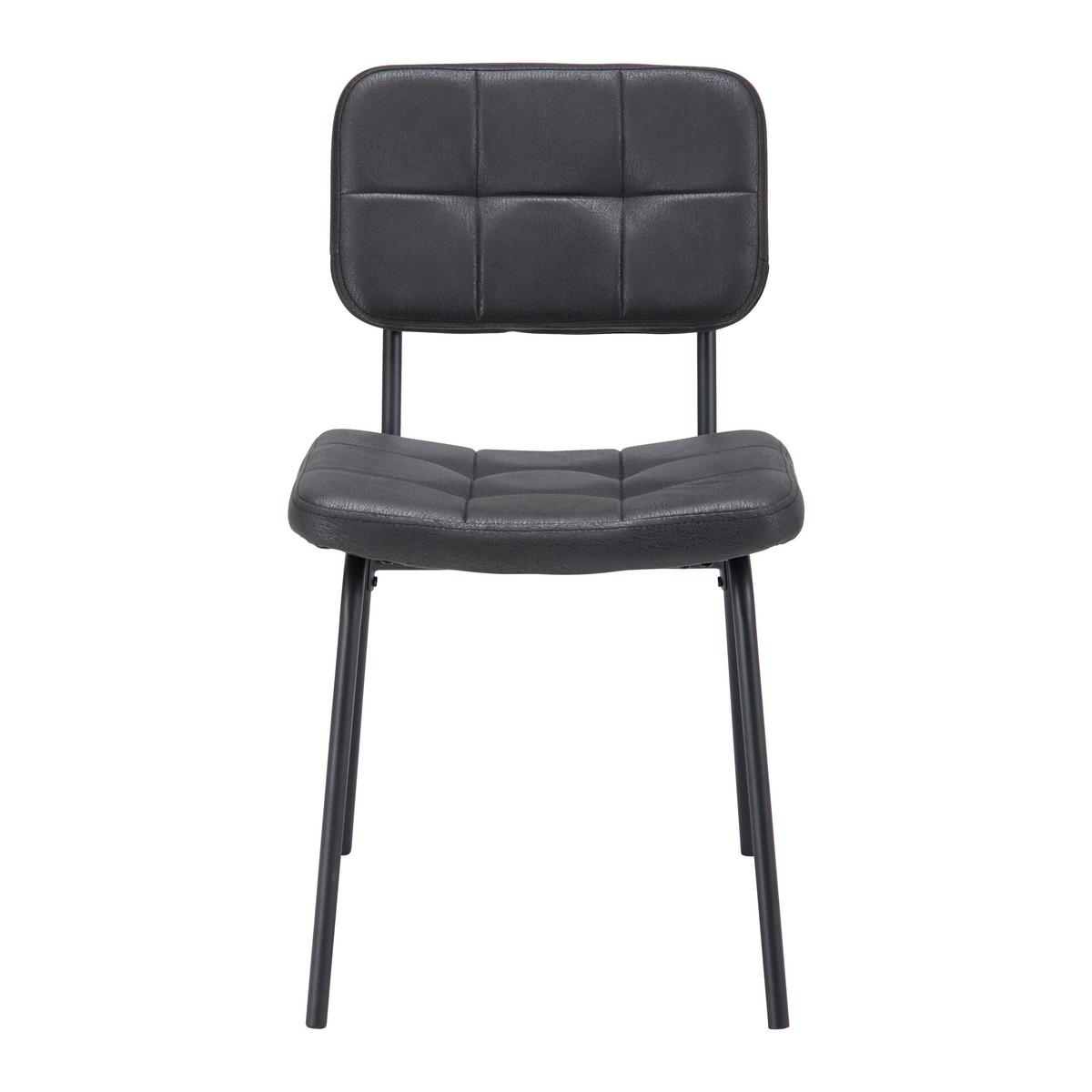 ZESTAW KRZESEŁ VALENTIN - ciemnoszary/czarny, Modern, metal/tkanina (44/80/59cm) - Bessagi Home