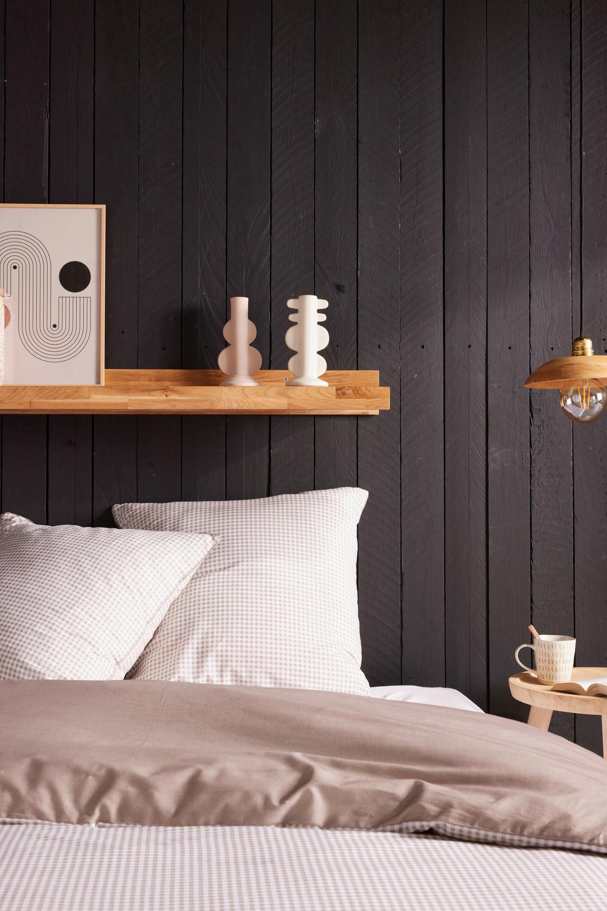 Lenjerie de pat Vichy cca. 200x200/2x50x70cm - negru, textil (200/220cm)