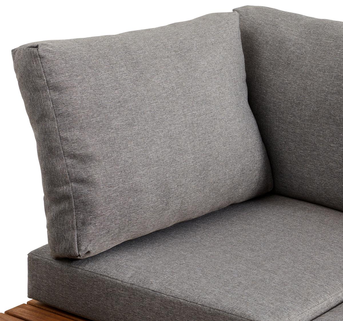 KOMPLET MEBLI TARASOWYCH PARIS - kolor drewna tekowego/szary, Modern, metal/drewno (110/45-63/48cm) - Ambia Garden