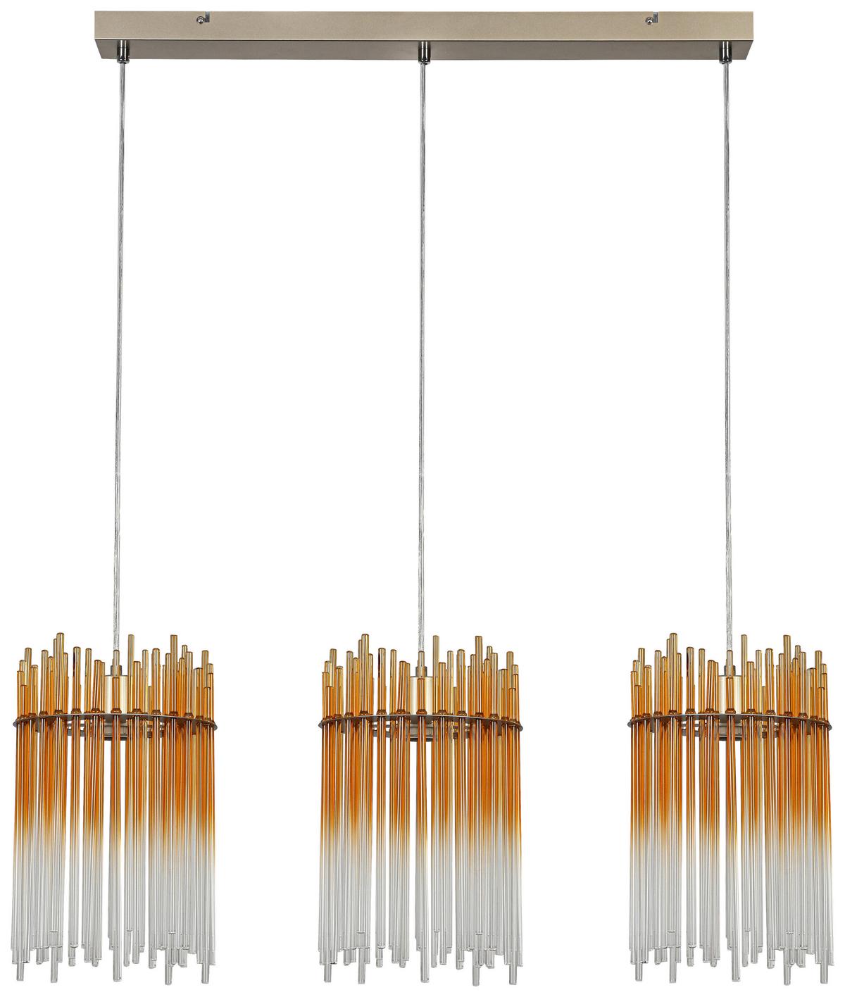 Függőlámpa Stab 3 Égős - Pezsgő/borostyánszínű, Modern, műanyag/üveg (81/20/150cm)