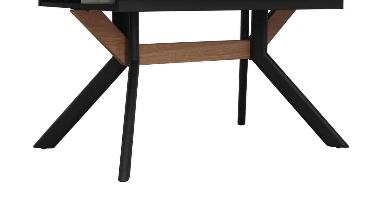 Raztegljiva Miza Riga, Naravna Barva, Črna, 160-200x95 - črna/naravne barve, Moderno, kovina/leseni material (160-200/95/76cm) - Livetastic