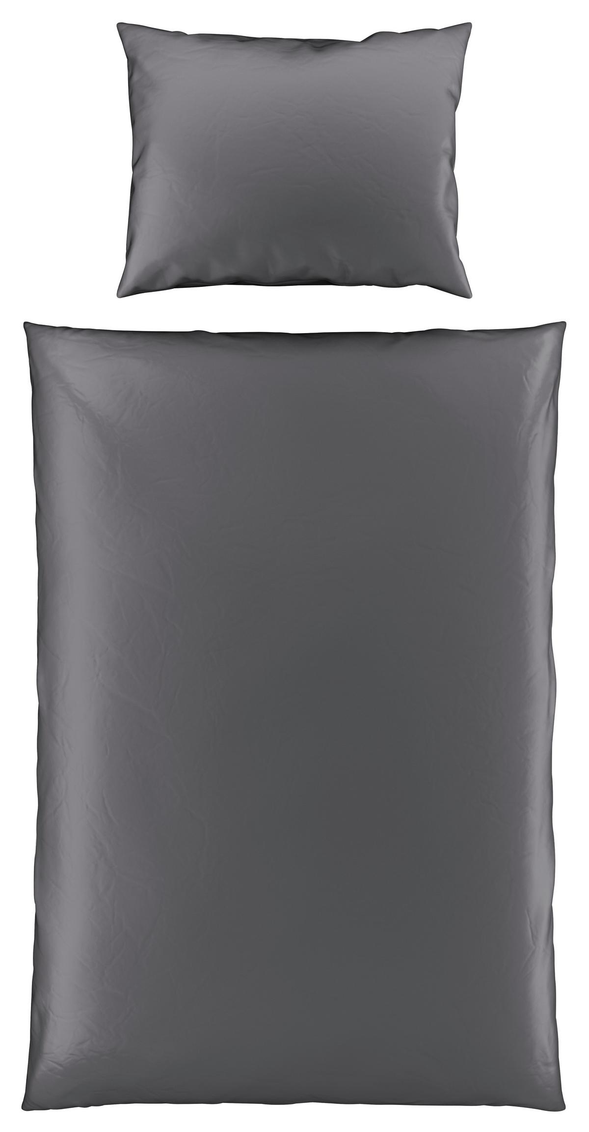 Bettwäsche Bio-Sophia Uni Anthrazit ca. 140x200cm - Anthrazit, Natur, Textil (140/200cm) - ecoTree