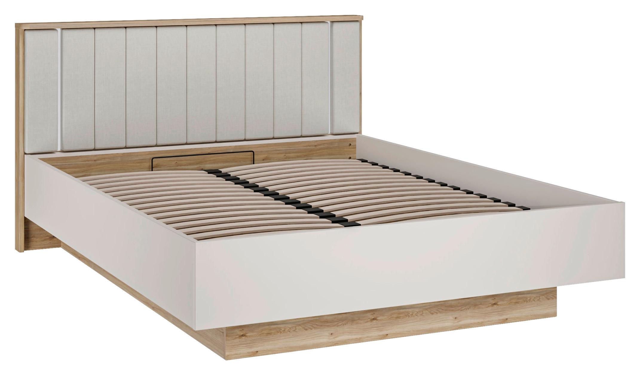 Krevet Seravel - boje hrasta/boje pijeska, Konvencionalno, drvni materijal/tekstil (160/200cm) - Modern Living