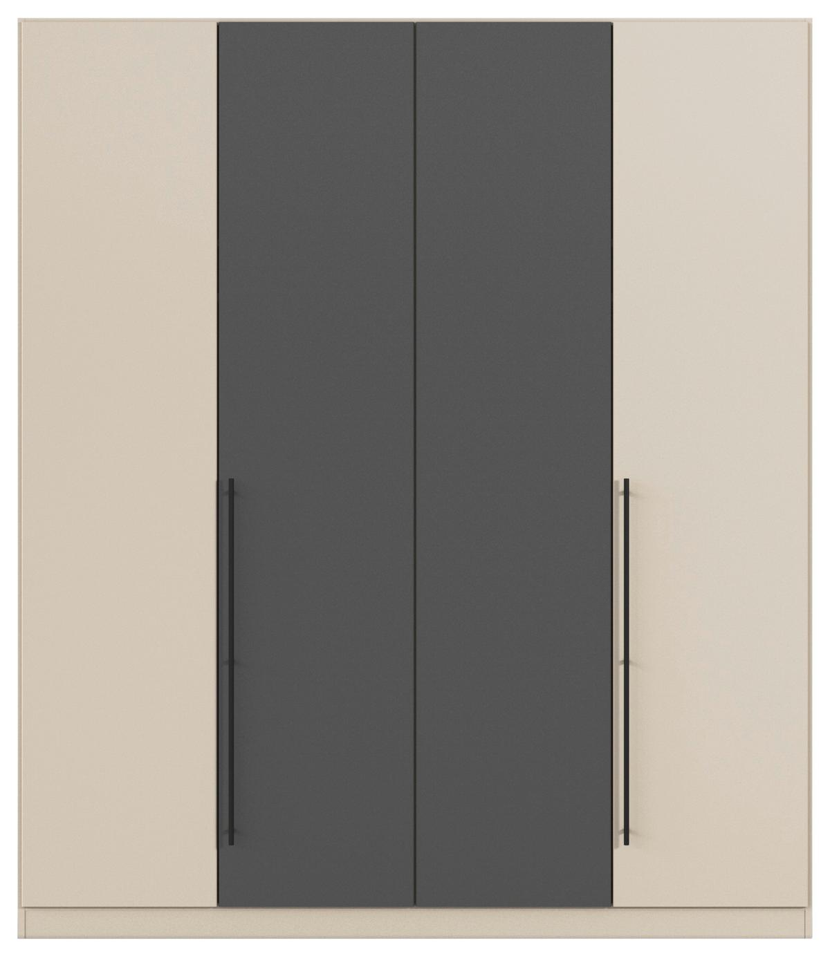 Kleiderschrank Safari Grau/Champagner - Champagner/Grau, KONVENTIONELL, Holzwerkstoff/Metall (181/229/54cm) - Based