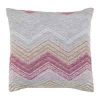 Zierkissen Zickzack Weiß/Beere ca. 45x45cm - Beere/Weiß, MODERN, Textil (45/45cm) - Mömax
