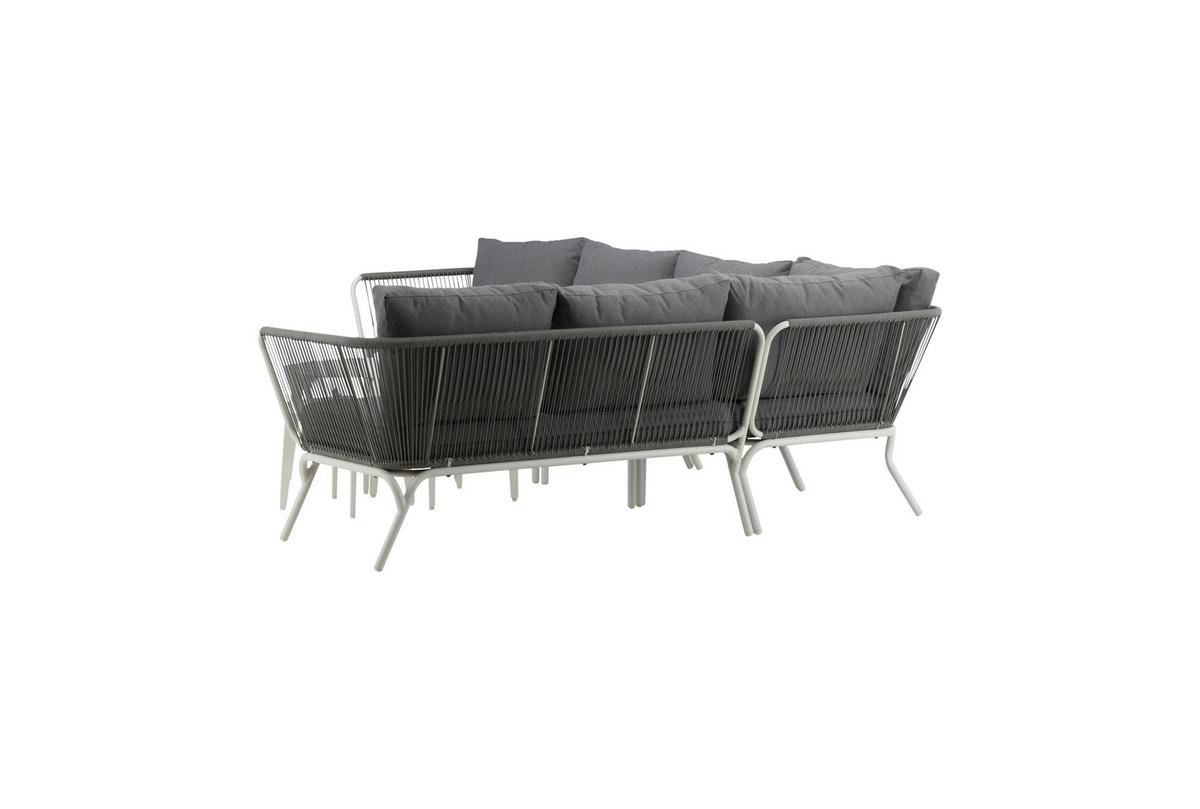 Dining-Loungeset Roxo ca. 283x221 cm Grau/Weiß - Weiß/Grau, KONVENTIONELL, Textil/Metall - Gardenson