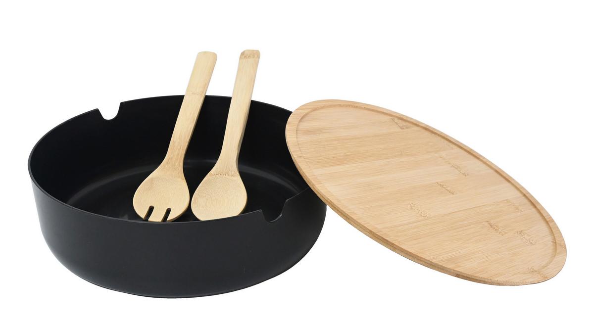 Set Za Salatu Magnus - prirodne boje/crna, Konvencionalno, prirodni materijali (30,5/9,5cm) - Mömax