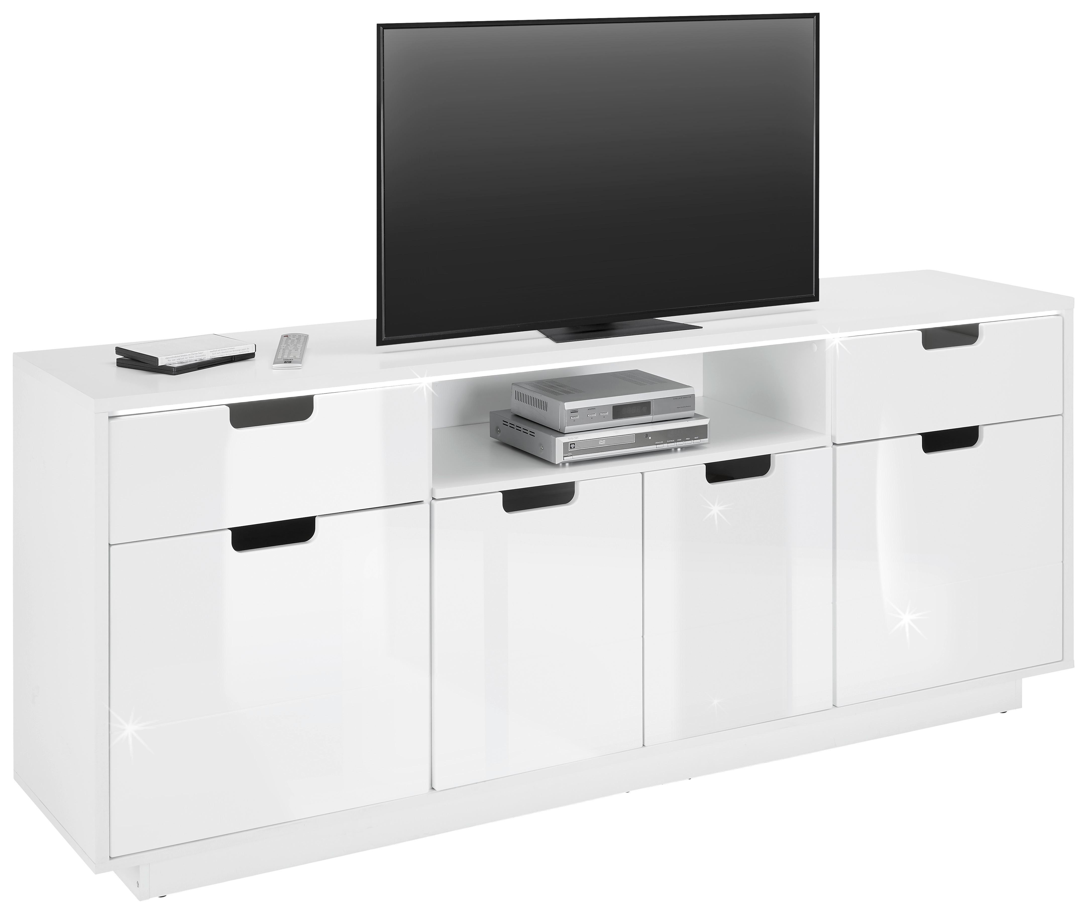 Comodă TV COUNTRY - alb, Modern, material pe bază de lemn (198/83/40cm) - Modern Living
