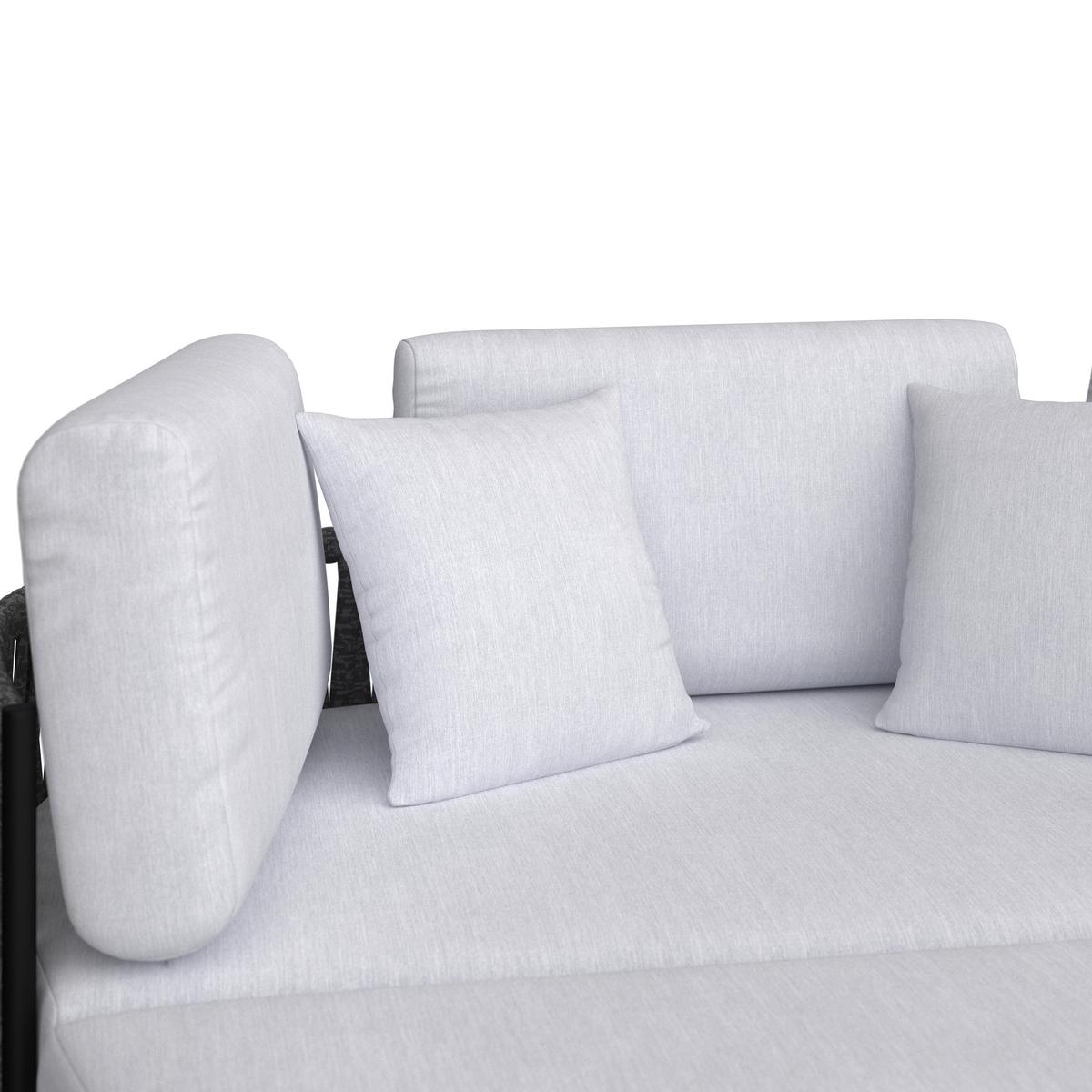 Pat scoică Lucien - gri deschis/gri închis, Modern, metal/textil (150/64/76cm) - Bessagi Garden