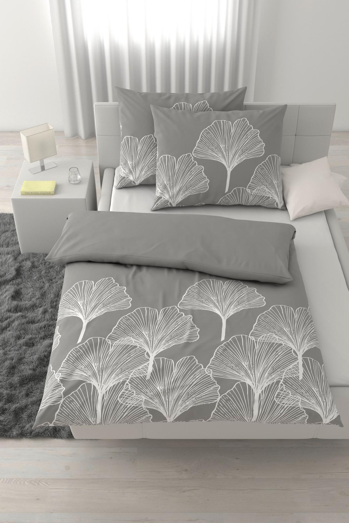 Lenjerie de pat Noa cca. 200x220/2x50x70cm - alb/gri, textil (200/220cm) - Mömax