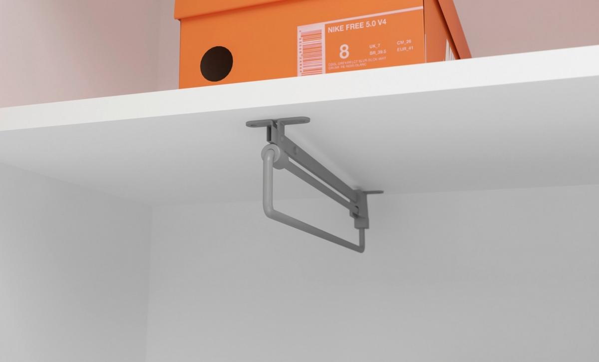 Garderobenschrank Torino ca. 76x102x35 cm Weiß/Grau - Silberfarben/Grau, KONVENTIONELL, Holzwerkstoff/Kunststoff (76/102/35cm) - MID.YOU