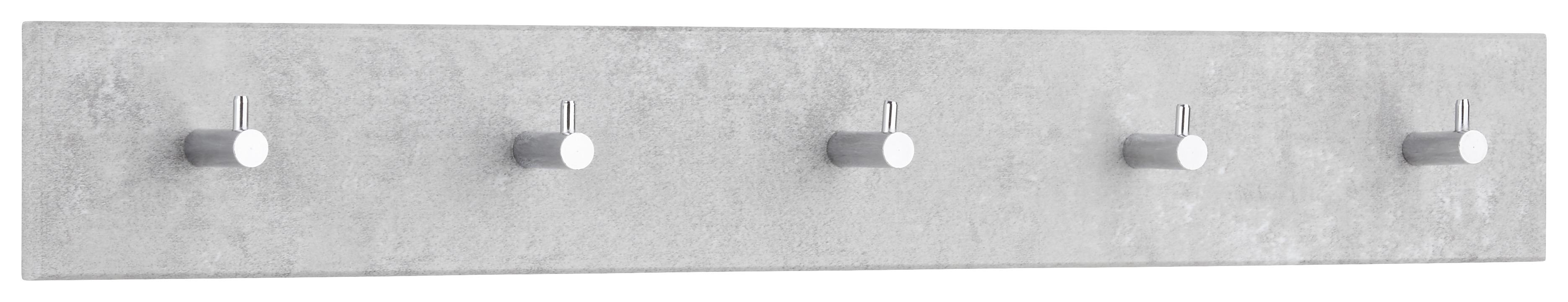 Stenski Obešalnik Eddy 5, Siva - siva, leseni material (57/8/5cm) - Mömax