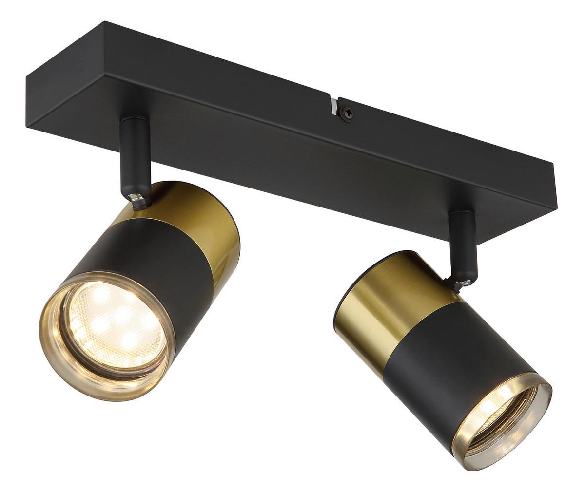 Strahler Brisbon Schwarz max. 25 Watt - Dunkelgrau/Schwarz, Design, Kunststoff/Metall (26/6/12cm) - Globo