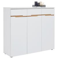 Kommode Dallas Weiß/Eiche Artisan - Schwarz/Weiß, MODERN, Holzwerkstoff/Kunststoff (120/107/38cm) - Mömax
