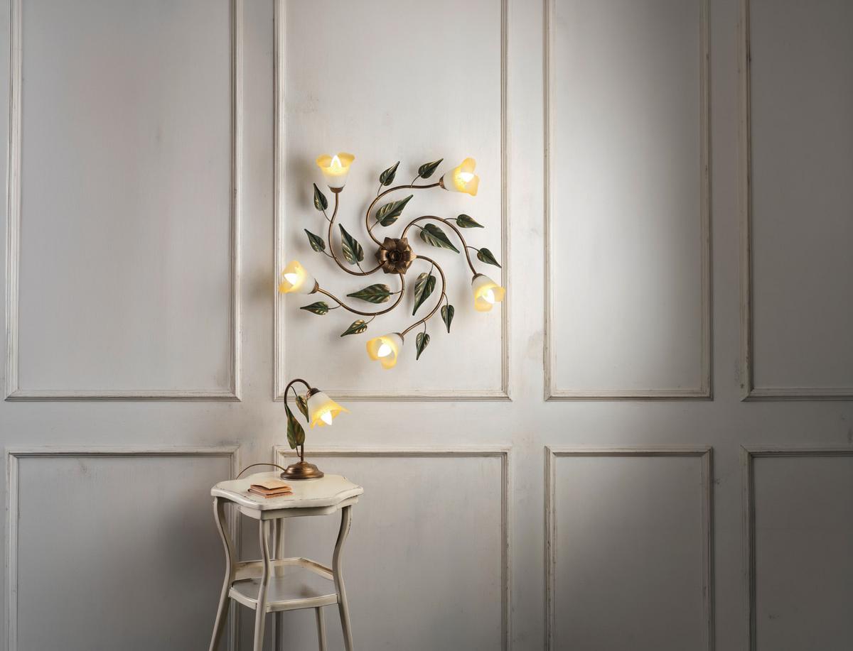Deckenleuchte Miranda Bronze/Olivgrün max. 6 Watt - Bronzefarben/Olivgrün, KONVENTIONELL, Glas/Metall (70/20/70cm)