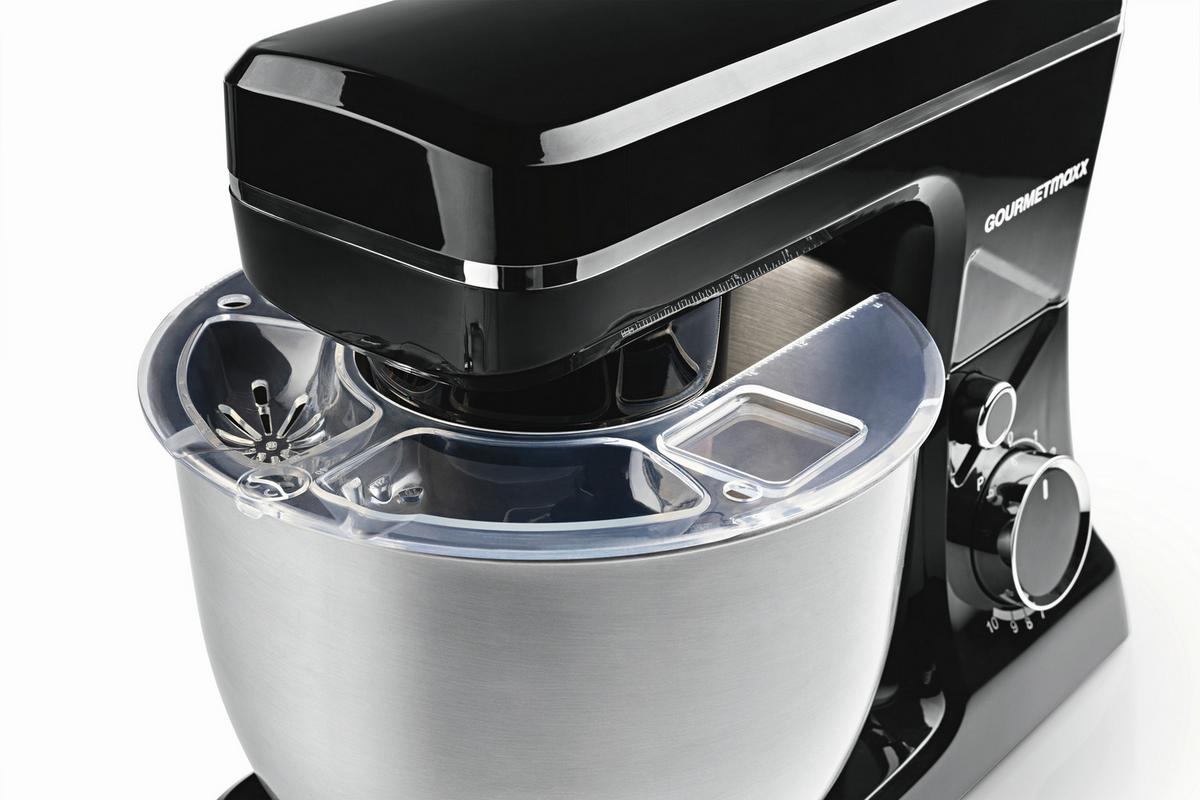Küchenmaschine Gourmetmaxx Schwarz/Edelstahlf. max. 1500W - Edelstahlfarben/Schwarz, Basics, Kunststoff/Metall (36/22,5/39cm)