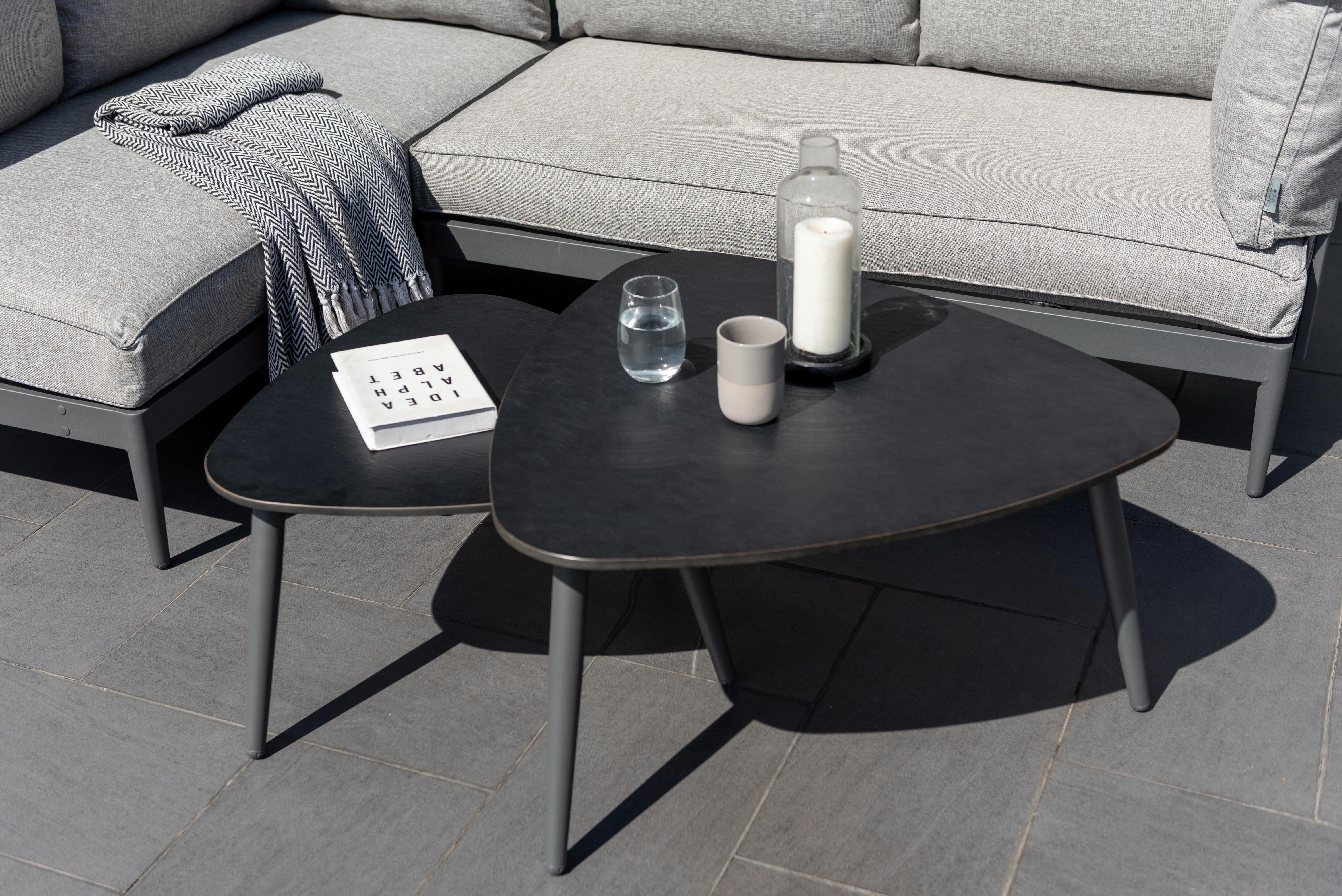 Gartenbeistelltisch July Dunkelgrau ca. 80x42x77,5cm - Dunkelgrau, MODERN, Karton/Metall (80/42/77,5cm)