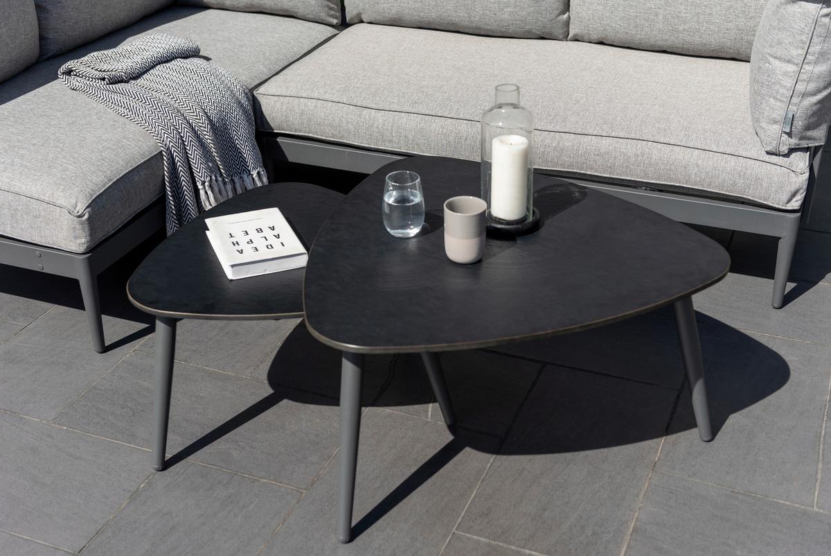 Gartenbeistelltisch July Dunkelgrau ca. 80x42x77,5cm - Dunkelgrau, MODERN, Karton/Metall (80/42/77,5cm)