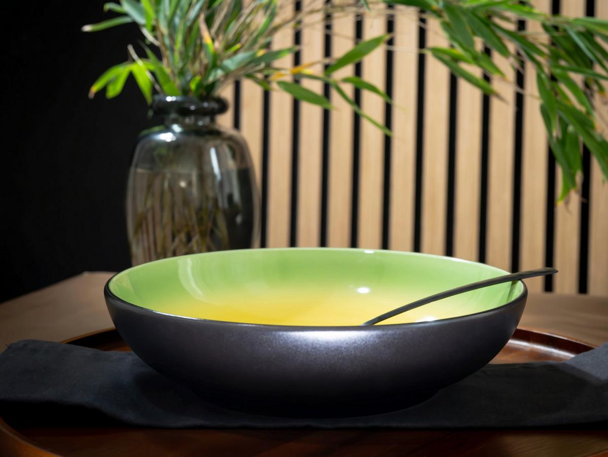 Mélytányér Készlet 24922 Hot Green Suppenteller - fekete/világossárga, Trend, kerámia (22/5cm) - Creatable