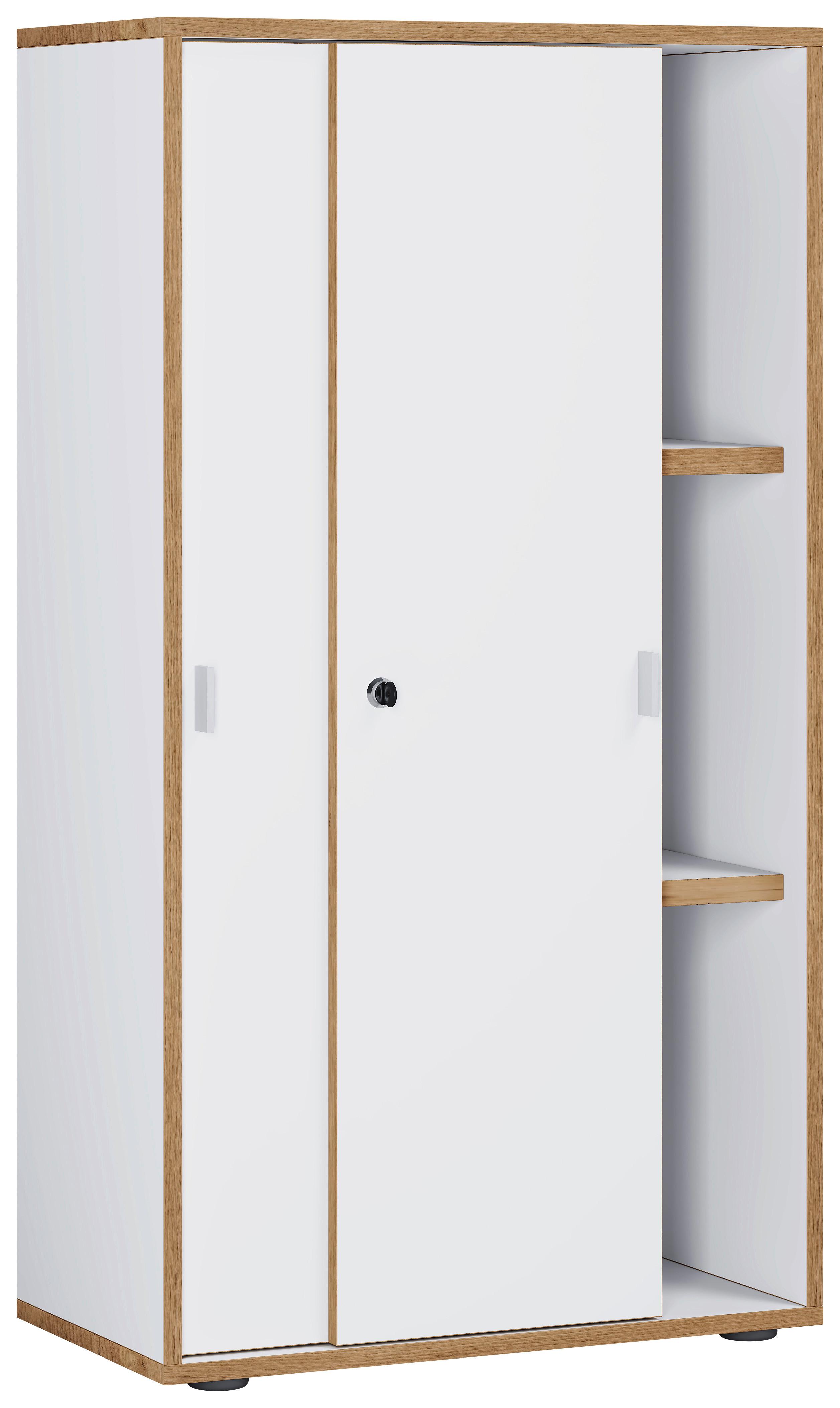 Aktenschrank Salia B60 - Honigeiche/Weiss, Design, Holzwerkstoff (60/110/37cm) - P & B