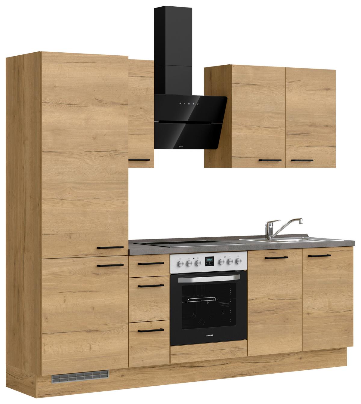 Küchenleerblock Structura High o. Geräte Eiche - Schieferfarben/Eichefarben, MODERN, Holzwerkstoff/Metall (240cm) - Nobilia