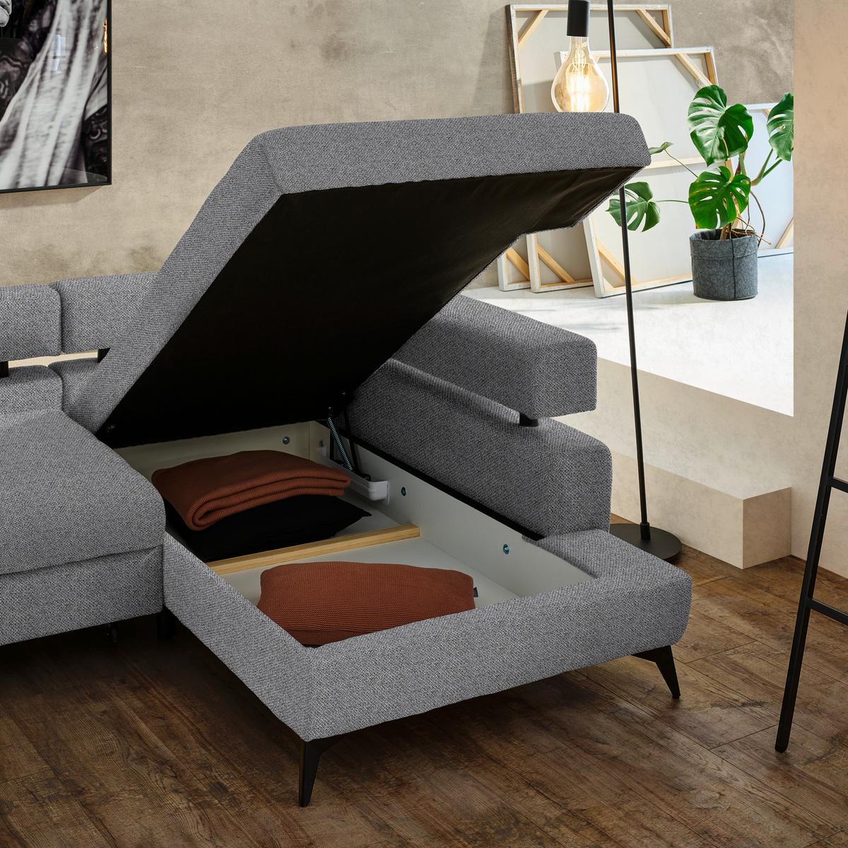 Coltar ROSALIE - gri închis, Konventionell, textil (265/184cm) - Modern Living