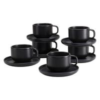 Csészekészlet 25257 Uno Schwarz Kaffeetassen - fekete, Basics, kerámia (240ml) - Creatable