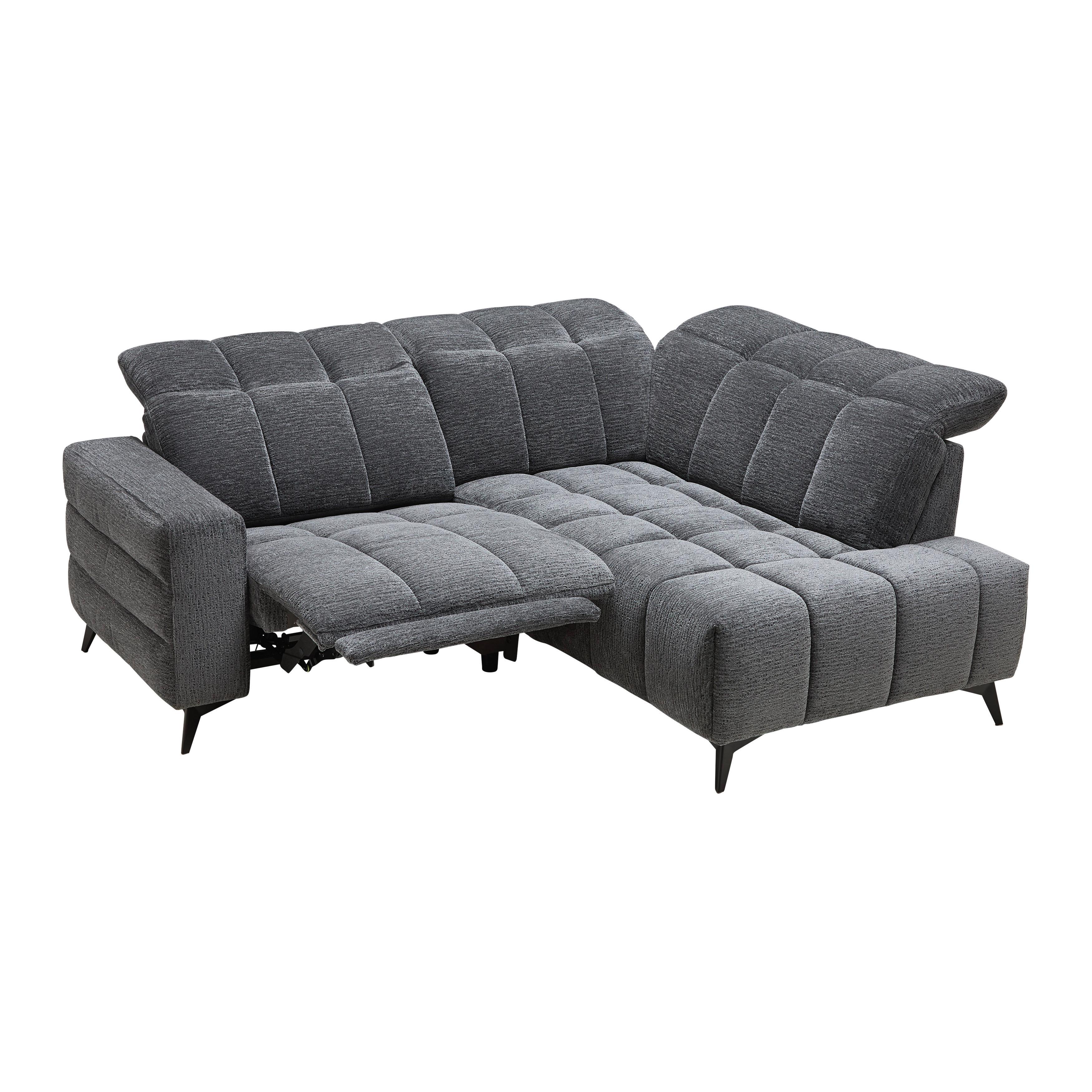 SOFFA PARIS - mörkgrå/svart, Klassisk, metall/trä (215/85/182cm) - Mömax