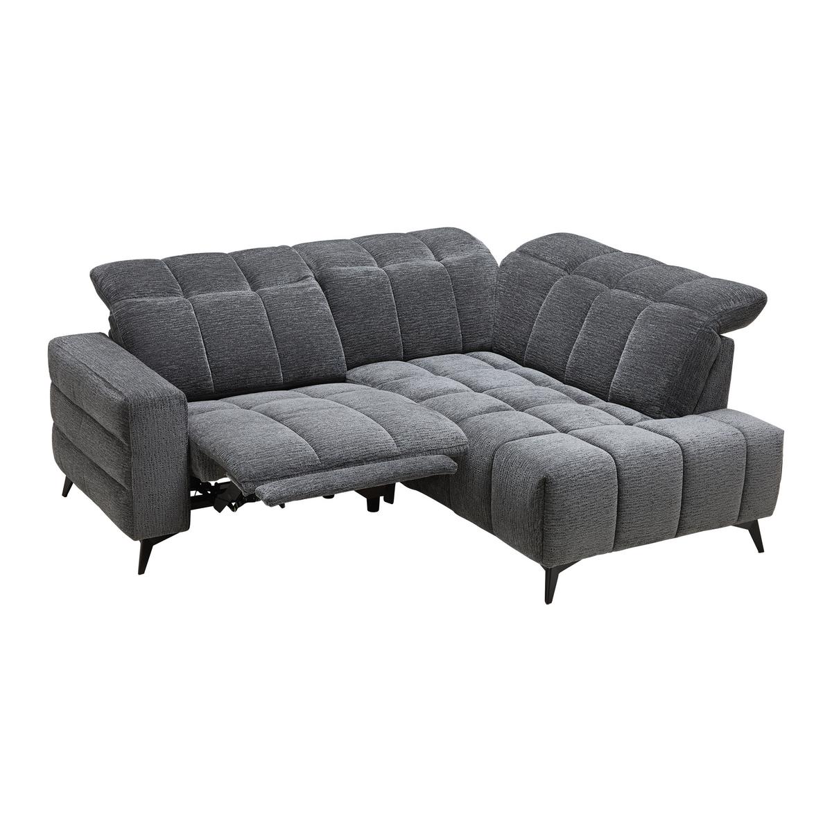 Wohnlandschaft Paris Dunkelgrau - Dunkelgrau/Schwarz, KONVENTIONELL, Holz/Textil (215/85/182cm) - Mömax