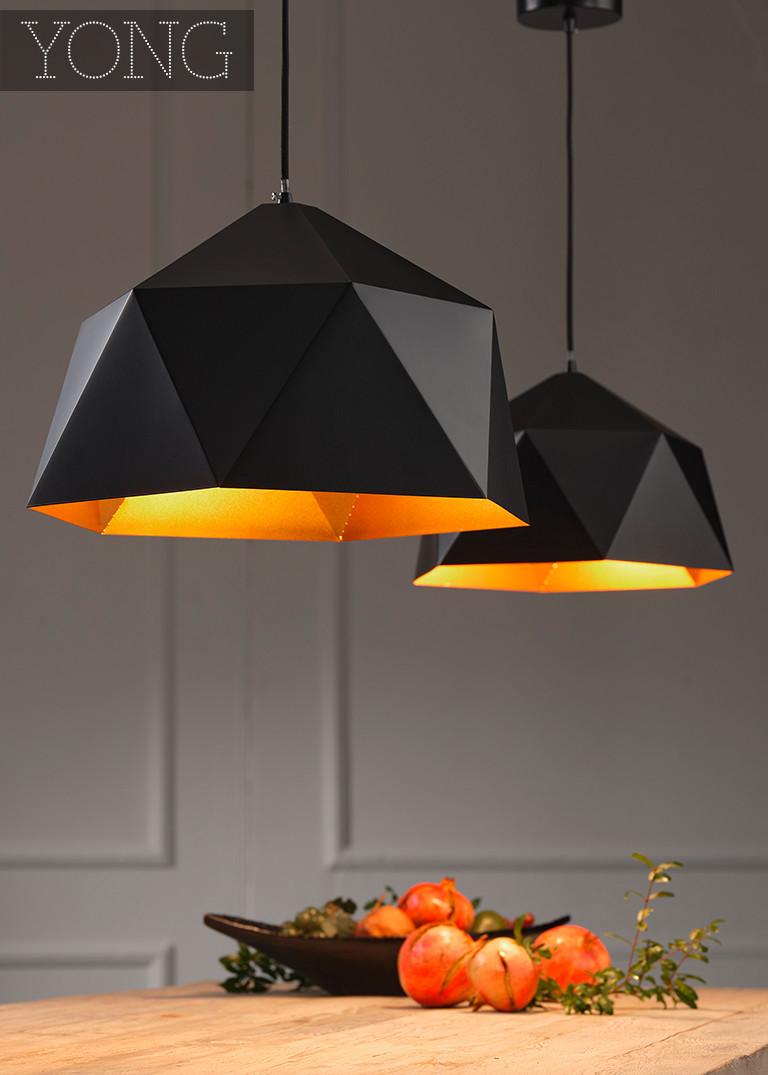 Hängeleuchte Yong Schwarz/Goldfarben max. 22 W - Goldfarben/Schwarz, Design, Metall (46/120cm)