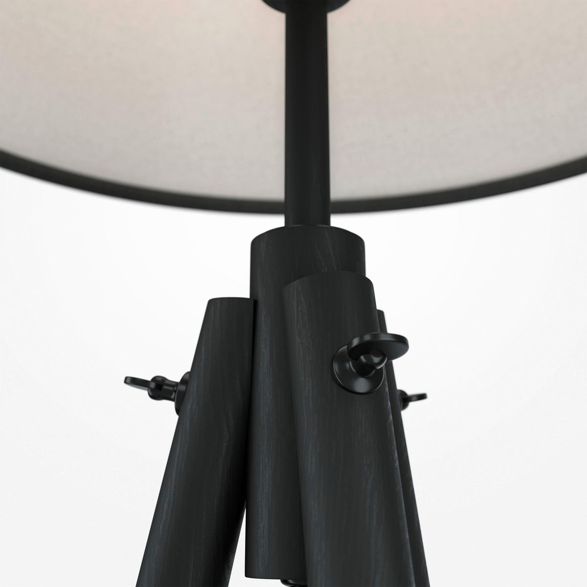 STEHLEUCHTE CALVIN - Schwarz, Trend, Holz/Kunststoff (44/164,2/60,7cm) - MAYTONI